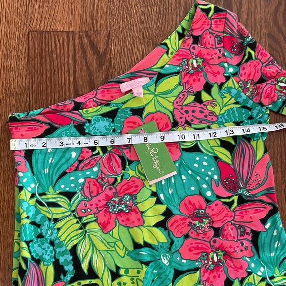 Lilly Pulitzer Whitaker Skip in It dress one shoulder long sleeve floral size Sm - Picture 9 of 11
